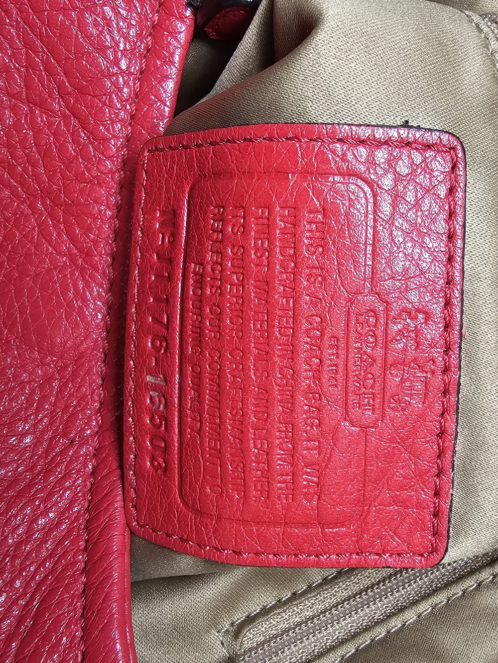 Coach Red Leather Hobo Bag with Gold Hardware - Picture 7 of 8